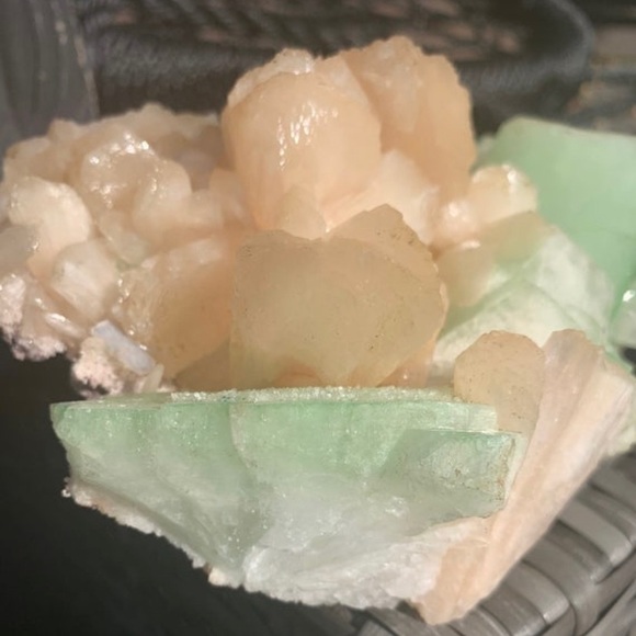 Gem Green Apophyllite w/Druzy Sparkles & Stilbite - Picture 2 of 9